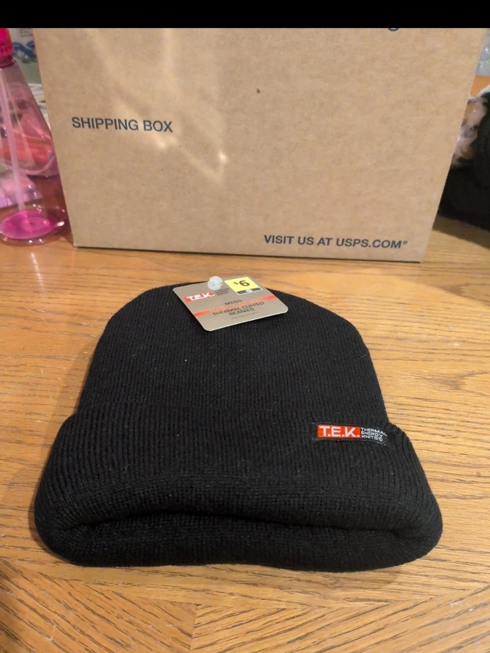 Black Knit Beanie Hat - Men